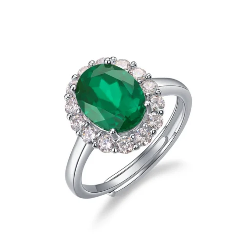 Emerald Halo Ring Emerald Halo Ring