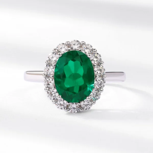 Emerald Halo Ring Emerald Halo Ring