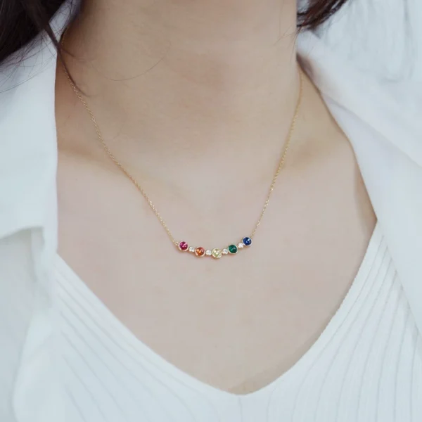 Rainbow Bubble Zirconia Necklace Rainbow Zirconia Necklace