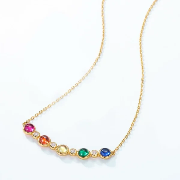 Rainbow Bubble Zirconia Necklace Rainbow Zirconia Necklace