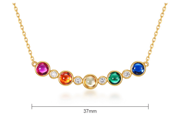 Rainbow Bubble Zirconia Necklace Rainbow Zirconia Necklace