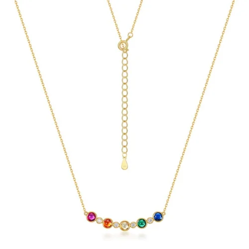 Rainbow Zirconia Necklace