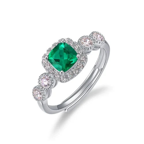Emerald Halo Elegance Ring