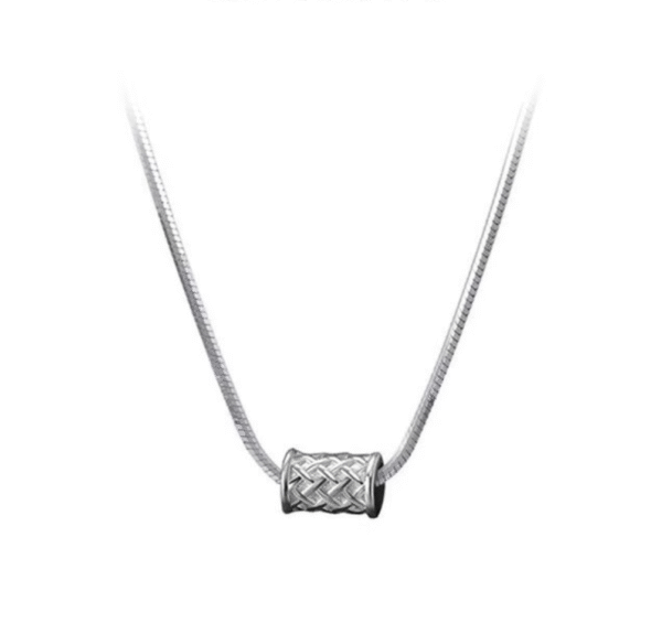 S925 Silver Woven Barrel Necklace S925 Silver Woven Barrel Necklace