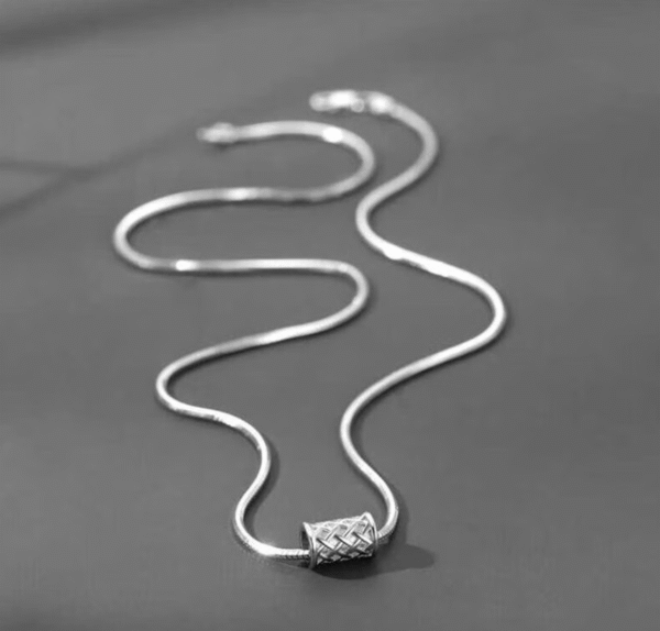 S925 Silver Woven Barrel Necklace Woven Barrel Necklace