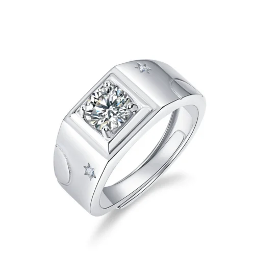 Lunar Star Men's Moissanite Ring Lunar Star Men's Moissanite Ring