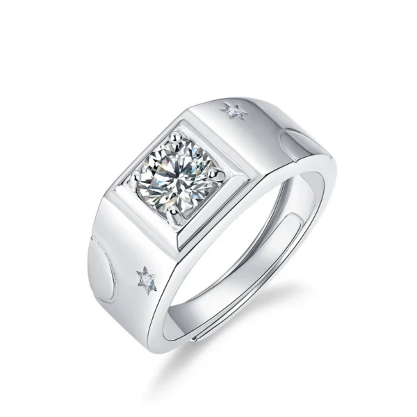 Lunar Star Men's Moissanite Ring Lunar Star Men's Moissanite Ring