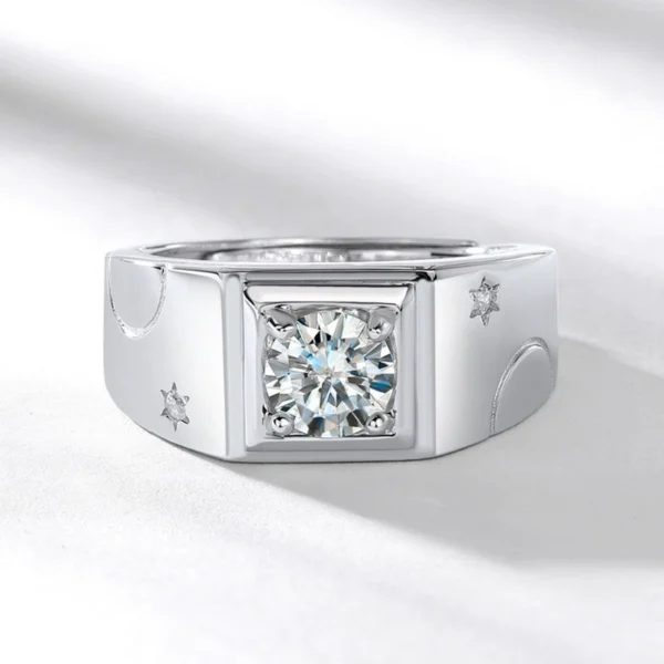 Lunar Star Men's Moissanite Ring Lunar Star Moissanite Ring