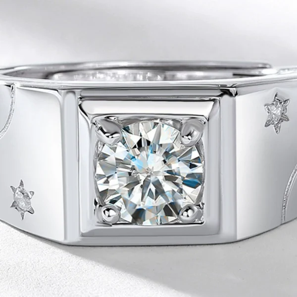 Lunar Star Men's Moissanite Ring Lunar Star Moissanite Ring