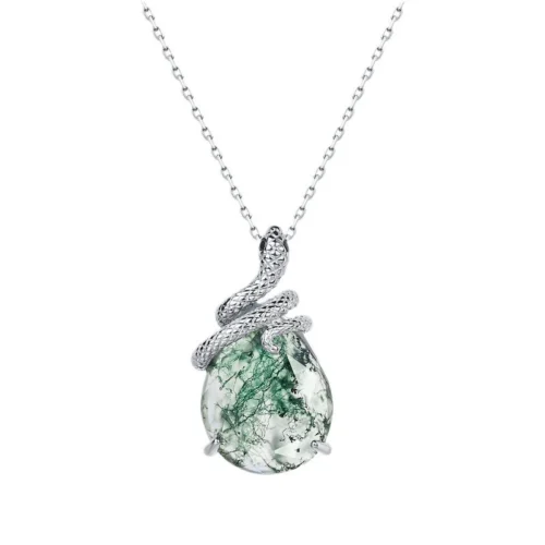 Enchanted Moss Serpent Pendant