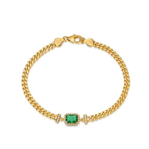 Emerald Ice-Cut Diamond Bracelet Emerald Ice-Cut Diamond Bracelet