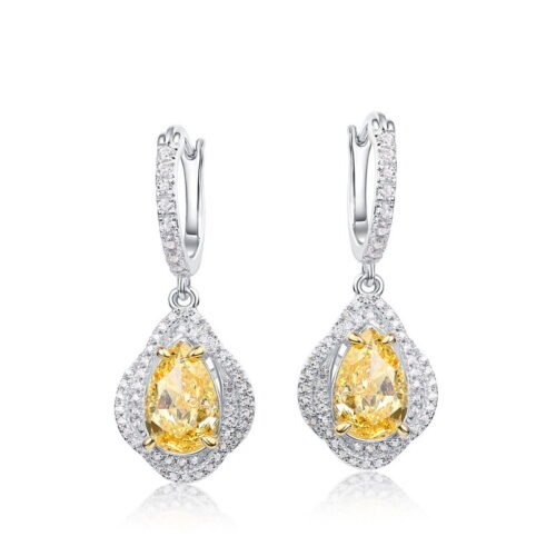 Goose Yellow Ice Flower Drop Earrings