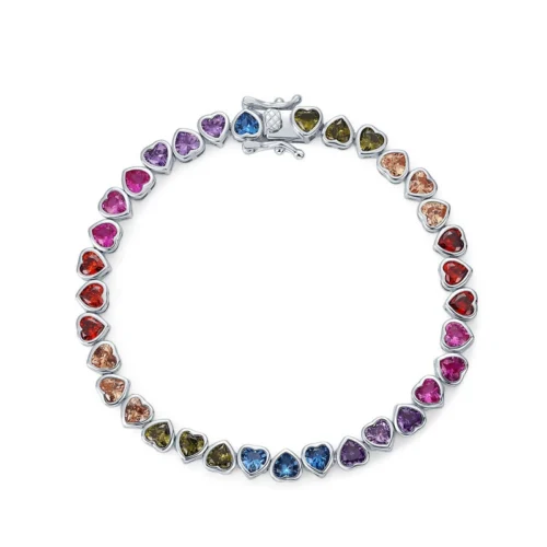 Heart Rainbow Zirconia Bracelet Heart Rainbow Zirconia Bracelet