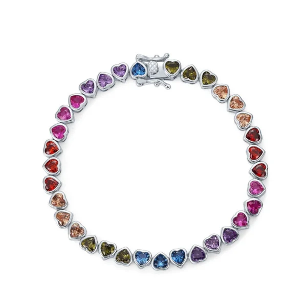 Heart Rainbow Zirconia Bracelet Heart Rainbow Zirconia Bracelet