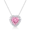 Pink Heart Zirconia Halo Necklace Pink Heart Zirconia Halo Necklace