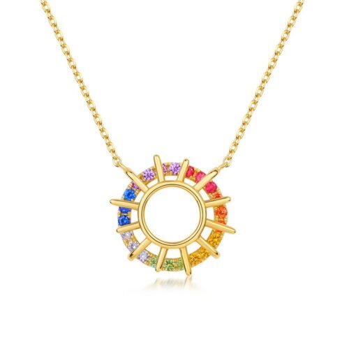 Radiant Spectrum Sunflower Necklace