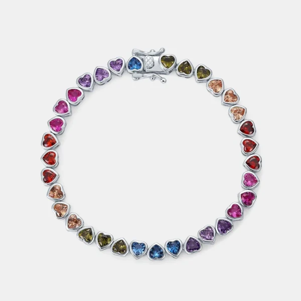 Heart Rainbow Zirconia Bracelet Heart Rainbow Zirconia Bracelet