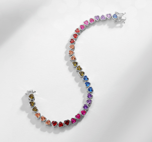 Heart Rainbow Zirconia Bracelet Heart Rainbow Zirconia Bracelet