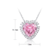 Pink Heart Zirconia Halo Necklace Pink Heart Zirconia Halo Necklace