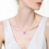Pink Heart Zirconia Halo Necklace Pink Heart Zirconia Halo Necklace