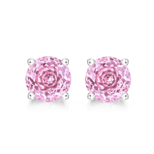 Rose-Cut Zirconia Stud Earrings