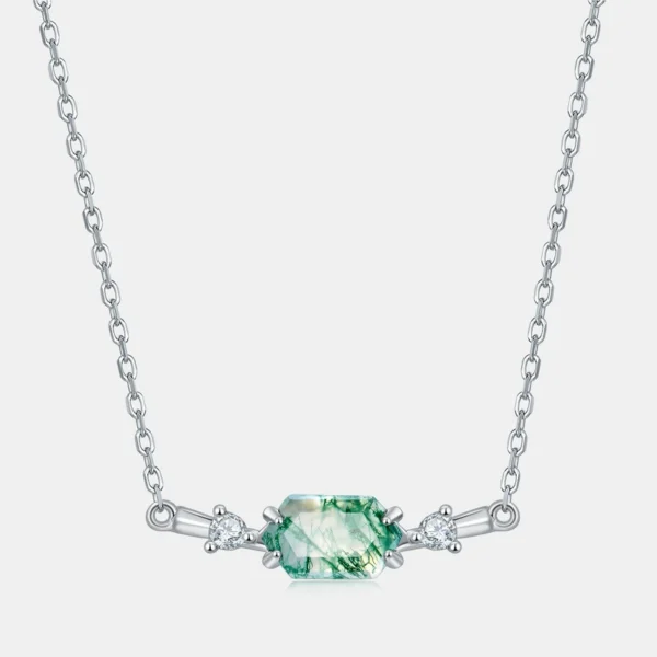 Emerald Mist Agate Necklace Verdant Mist Necklace
