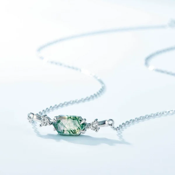 Emerald Mist Agate Necklace Verdant Mist Necklace