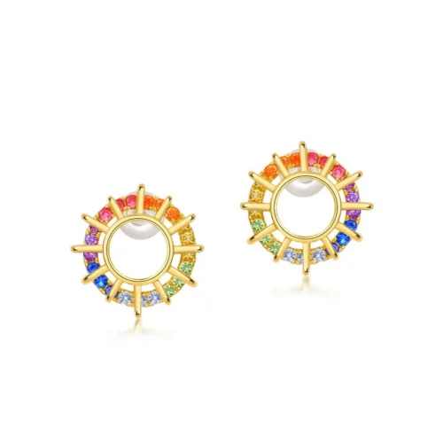 Radiant Rainbow Circle Stud Earrings Radiant Rainbow Circle Stud Earrings