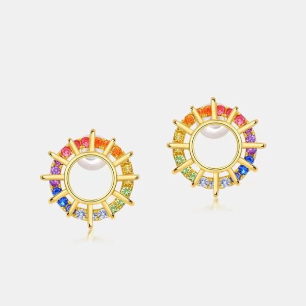 Radiant Rainbow Circle Stud Earrings Radiant Rainbow Circle Stud Earrings