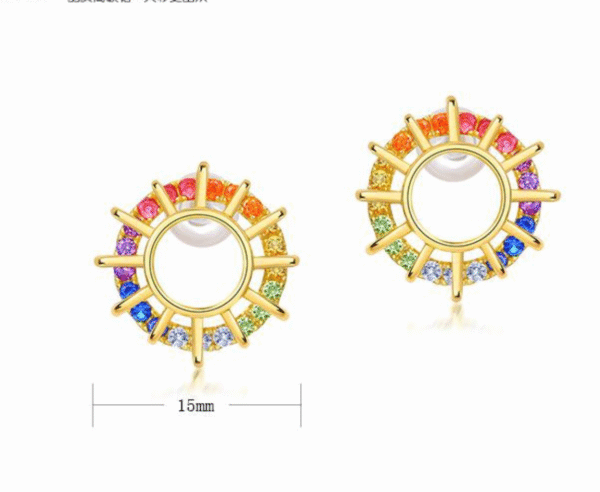 Radiant Rainbow Circle Stud Earrings Radiant Rainbow Circle Stud Earrings