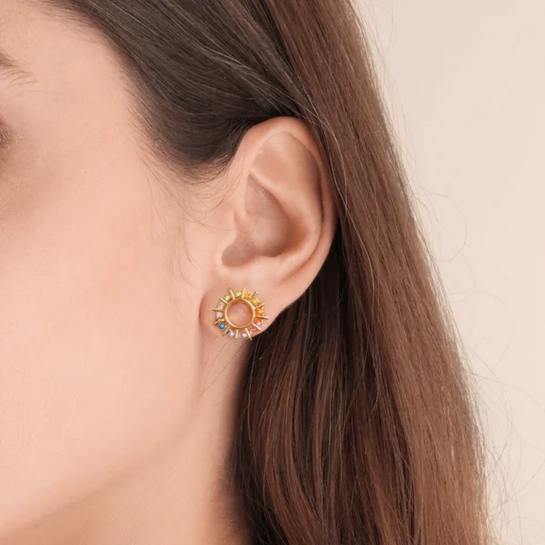 Radiant Rainbow Circle Stud Earrings Radiant Rainbow Circle Stud Earrings